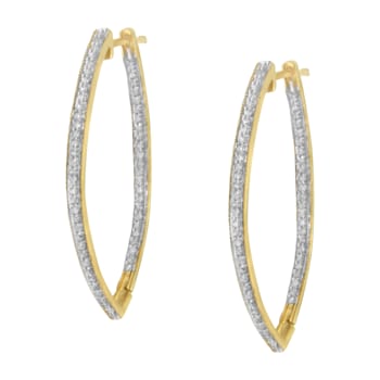 10k Yellow Gold Round Cut Diamond Earrings 1.0ctw