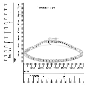 14K White Gold 1.0ctw Miracle Set Round-Cut Lab Grown Diamond Illusion
Tennis Bracelet