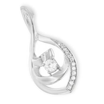 10K White Gold 1/4 Cttw Brilliant-Cut Round Diamond Spiral Link 18"
Pendant Necklace
