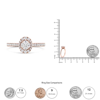 18K Rose Gold 1/2 Cttw Composite Marquise Composite Diamond Oval Halo
Engagement Ring