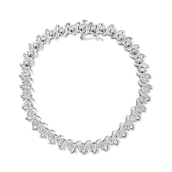 Sterling Silver .50ctw Diamond Miracle Set "S" Link Tennis Bracelet