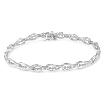 Sterling Silver .50ctw Diamond Link Bracelet