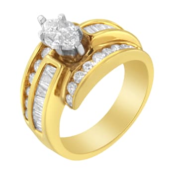 14K Yellow Gold Diamond Cocktail Ring (1 1/3ctw, H-I Color, SI1-SI2 Clarity)