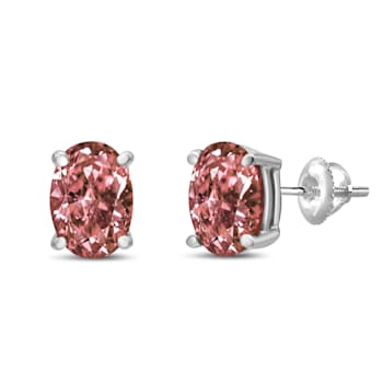 14K White Gold 1/2 Cttw Lab Grown Pink Oval 4 Prong Set Classic Diamond
Solitaire Stud Earrings