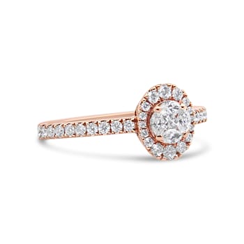 18K Rose Gold 1/2 Cttw Composite Marquise Composite Diamond Oval Halo
Engagement Ring