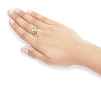 10K Yellow Gold 1/10ctw Diamond Crescent Moon Ring (I-J Color, I1-I2 Clarity)