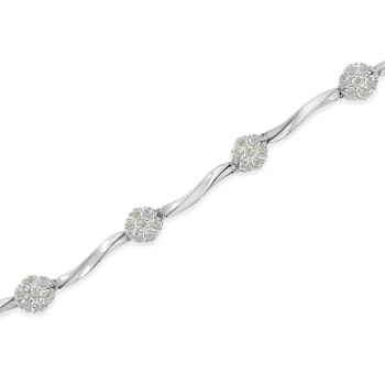 Sterling Silver 1.0ctw Diamond Link Bracelet