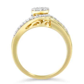 10K Yellow Gold Diamond Cluster Ring (1/2ctw, I-J Color, I2-I3 Clarity)