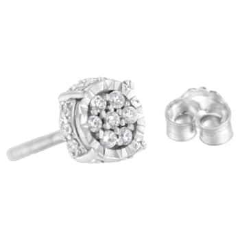 .925 Sterling Silver 1/3 cttw Round-cut Diamond Floral Stud Earring (I-J
Clarity, I3 Color)