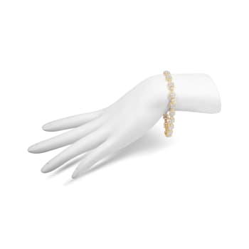 10K Yellow Gold 2.0 Cttw Diamond Square Link Bracelet (J-K Color, I2-I3
Clarity) - Size 7"