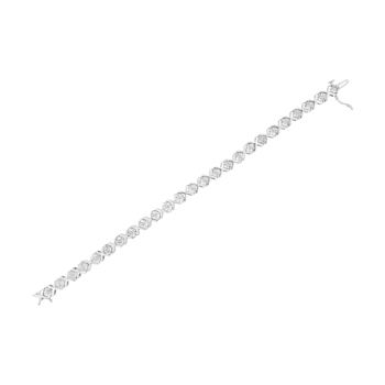 Sterling Silver 1/4 Cttw Diamond "X" Bracelet