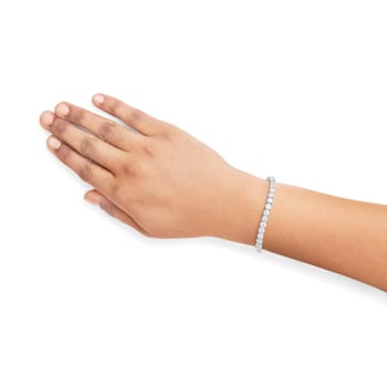 14K White Gold 10ctw Prong Set Lab Grown Round Diamond Classic Tennis
Bracelet - 7"