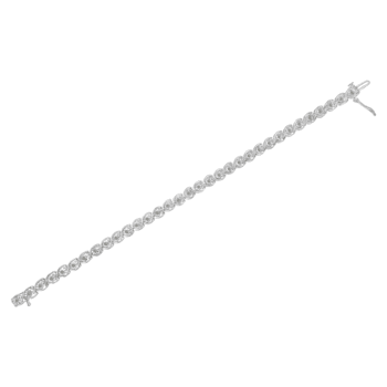 Sterling Silver 1/2ct TDW Diamond Link Bracelet (I-J, I3-Promo) - 7"