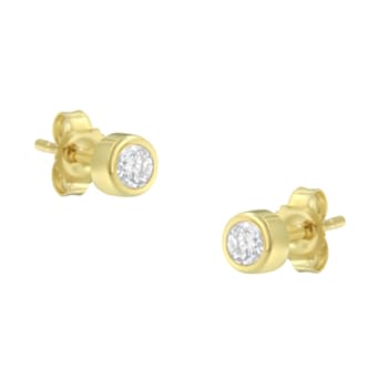 0.20ctw Round Brilliant-Cut Near Colorless Diamond Bezel-Set Stud 10K
Yellow Gold Earrings