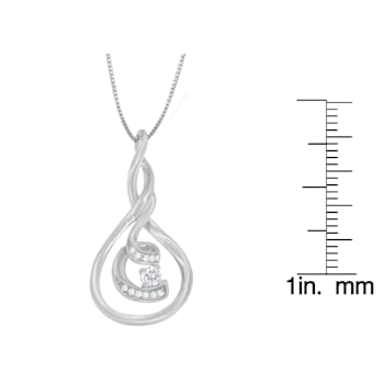 10K White Gold Espira 1/8ctw Round Cut Diamond Layered Spiral Pendant
w\chain(I-J, I1-I2)
