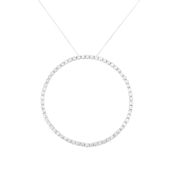 Sterling Silver 5.0ctw Round Diamond Open Circle Hoop Necklace (I-J
Color, I2-I3 Clarity)
