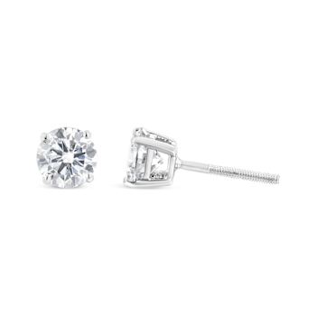 3.00ctw Round Lab Grown Diamond Solitaire 14K White Gold Stud Earrings