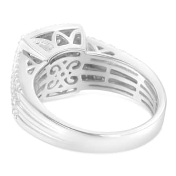 10K White Gold Diamond Cluster Ring (1 Cttw, H-I Color, I1-I2 Clarity) -
Size 7