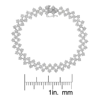 Sterling Silver 1.0ctw Miracle-Set Round Diamond "Zig Zag"
Link Bracelet