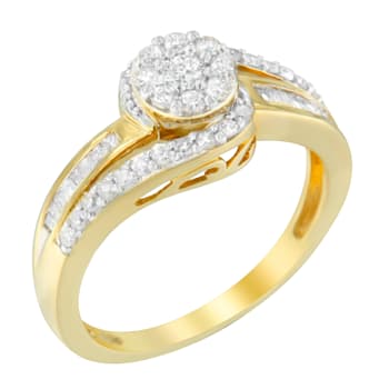 10K Yellow Gold Diamond Cluster Ring (1/2ctw, I-J Color, I2-I3 Clarity)