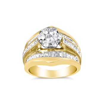 14K Yellow Gold 2-1/3ctw Diamond Chevron Shaped Band Set (H-I Color,
SI1-SI2 Clarity)