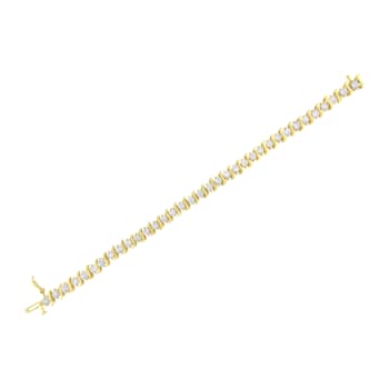 10K Yellow Gold Over Sterling Silver 7.0ctw Round Brilliant Cut Diamond
"S" Link Bracelet