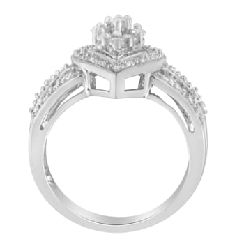 10K White Gold Round Cut Diamond Teardrop Ring (1/2ctw, H-I Color,
SI2-I1 Clarity)