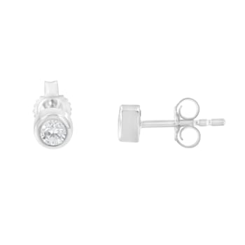 0.20ctw Round Brilliant-Cut Near Colorless Diamond Bezel-Set Stud 10K
White Gold Earrings