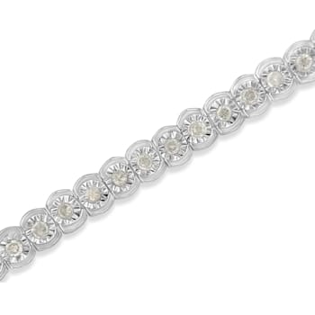 Sterling Silver 1ct TDW Diamond Tennis Bracelet (I-J, I2-I3) - 7"