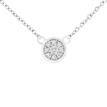 10K White Gold 1/4ctw Diamond Flower Necklace (I-J Color, I2-I3 Clarity)
- Adjustable 16-18" chain
