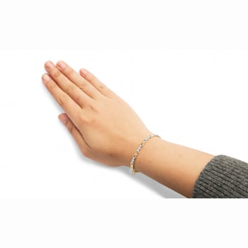 10k Yellow Gold 1/3ctw Diamond 3 Stone and X-Link Bracelet (I-J Color,
I1-I2 Clarity) - 7.50" Inches
