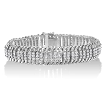 14K White Gold 5.0ctw Round Brilliant Cut Diamond 7" S Wave
Serpentine Tennis Bracelet