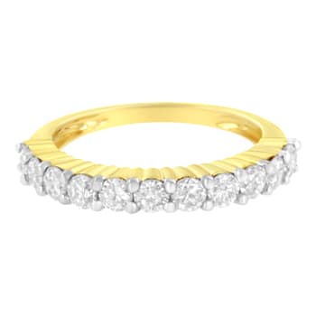 10K Yellow Gold IGI Certified 1.0ctw Diamond Band Ring (J-K Color, I1-I2 Clarity)