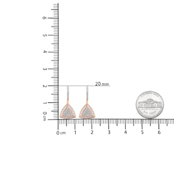 10K Rose Gold Over Sterling Silver Round Cut Diamond Fashion Dangle
Earrings .03ctw