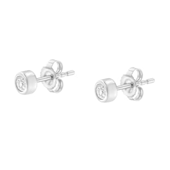 10K White Gold 0.15ctw Round Brilliant-Cut Near Colorless Diamond
Bezel-Set Stud Earrings
