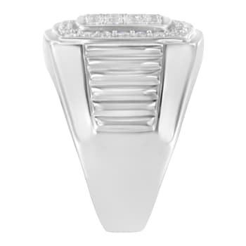 14K White Gold Men's Diamond Squared Band Ring (1 cttw, H-I Color,
SI2-I1 Clarity)