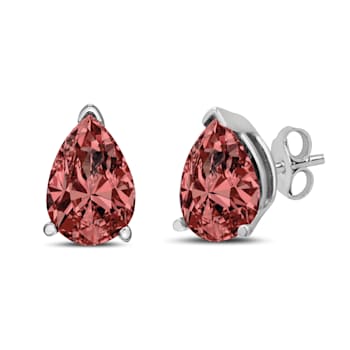 14K White Gold 1/2ctw Lab Grown Pink Pear Diamond 3 Prong Set Martini
Solitaire Stud Earrings