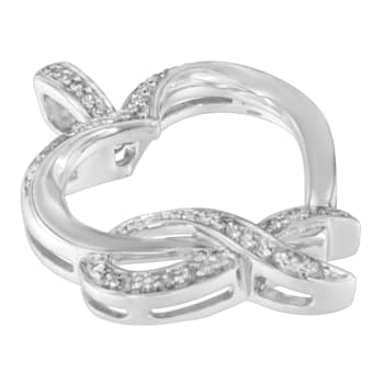 Sterling Silver 1/6ctw Diamond Heart Pendant w\chain (H-I, I1-I2)