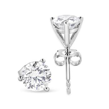 14K White Gold 2.0 Cttw 3-Prong Martini Set Solitaire Lab Grown Diamond
Screwback Stud Earrings