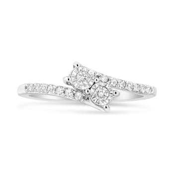 0.25ctw Round Miracle-Set Two-Diamond 10K White Gold Ring
