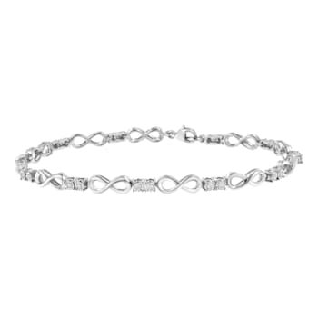 Sterling Silver .25ctw Miracle Set Diamond Infinity Link Bracelet