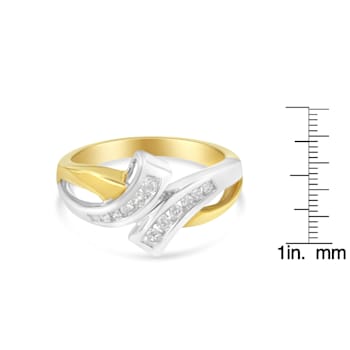 10K Two Toned Channel-Set Diamond Bypass Ring (1/4 cttw, I-J Color, I2 Clarity)