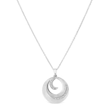 .925 Sterling Silver Pave-Set Diamond Accent Fashion Circle 18"
Pendant Necklace