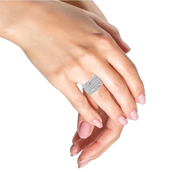 Sterling Silver 2.0ctw Round Diamond  Bypass Band Ring (I-J Color, I2-I3 Clarity)