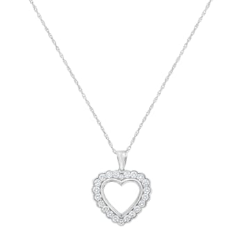 .925 Sterling SIlver 1 cttw Lab-Grown Diamond Heart Pendant Necklace
(F-G Color, VS2-SI1 Clarity)