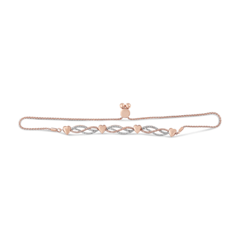 14K Rose Gold Plated Sterling Silver Diamond Accent Adjustable 4”-10”
Bolo Bracelet (I-J, I3)