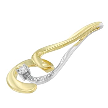 10K Two-Tone Gold Espira 1/10ctw Round Cut Diamond Swirl Pendant With
Chain(I-J, I2-I3)