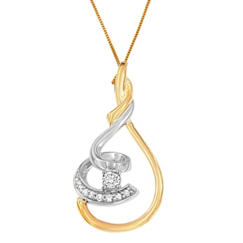 10K Two-Tone Gold Espira 1/6ctw Diamond Layered 18" Pendant
w\chain(H-I Color, I2-I3 Clarity)