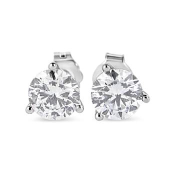 14K White Gold 2.0 Cttw 3-Prong Martini Set Solitaire Lab Grown Diamond
Screwback Stud Earrings