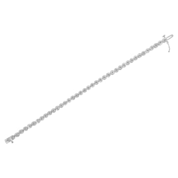 Rhodium Over Sterling Silver 1.0 Cttw Diamond Tennis Bracelet (I-J, I3)